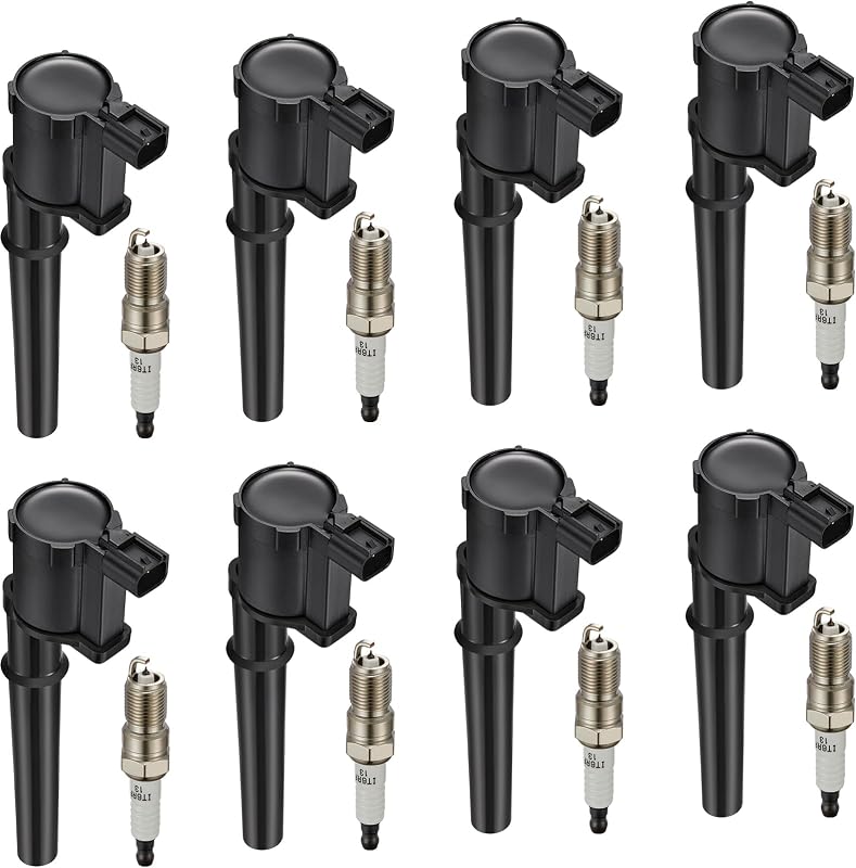 Kit de bobinas de ignição UF191 e velas SP493 BDFHYK para Ford, Lincoln, Mercury e outros – 16 peças