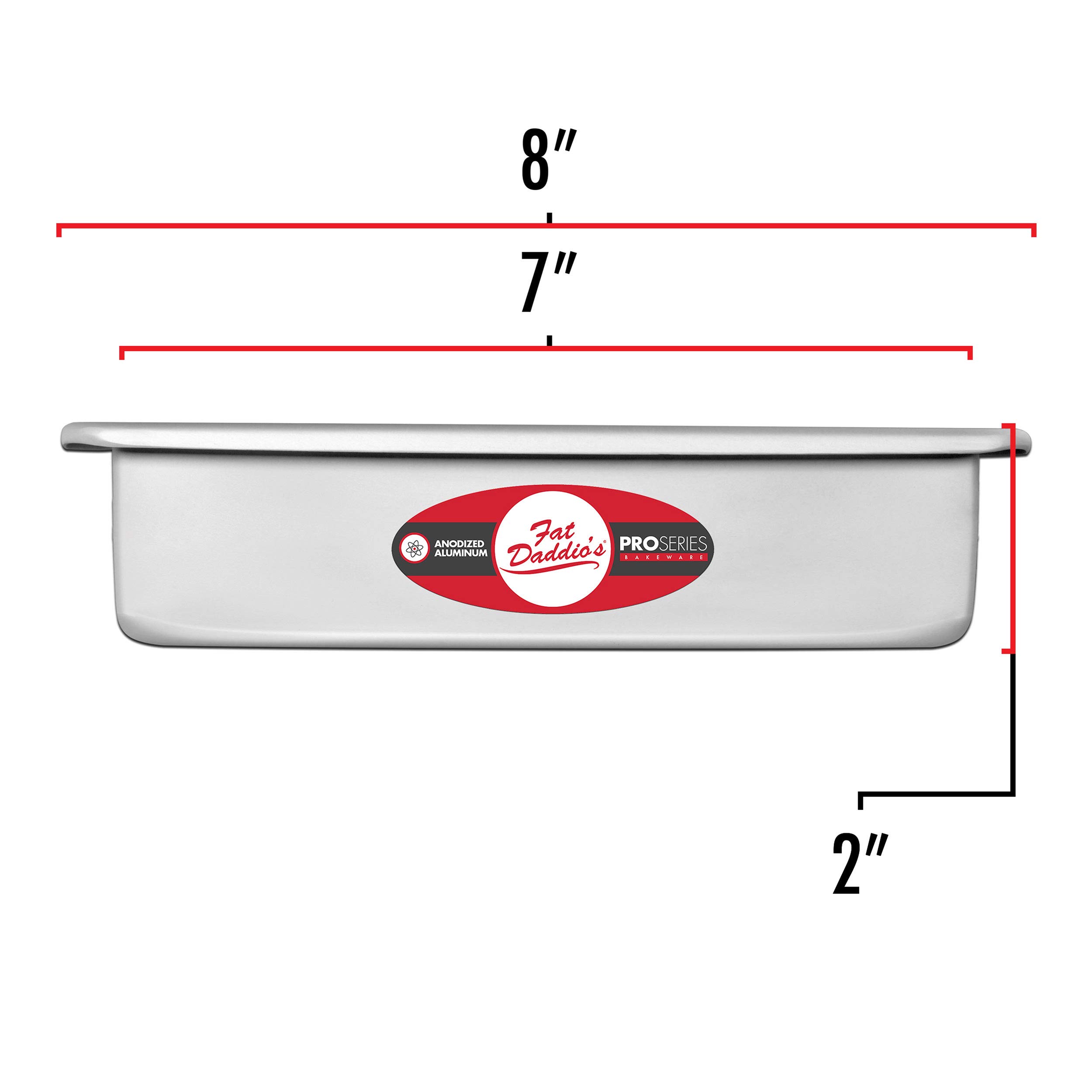 Fat Daddio's - Molde cuadrado de aluminio anodizado para tartas (17,7 x 17,7 x 5,8 cm)