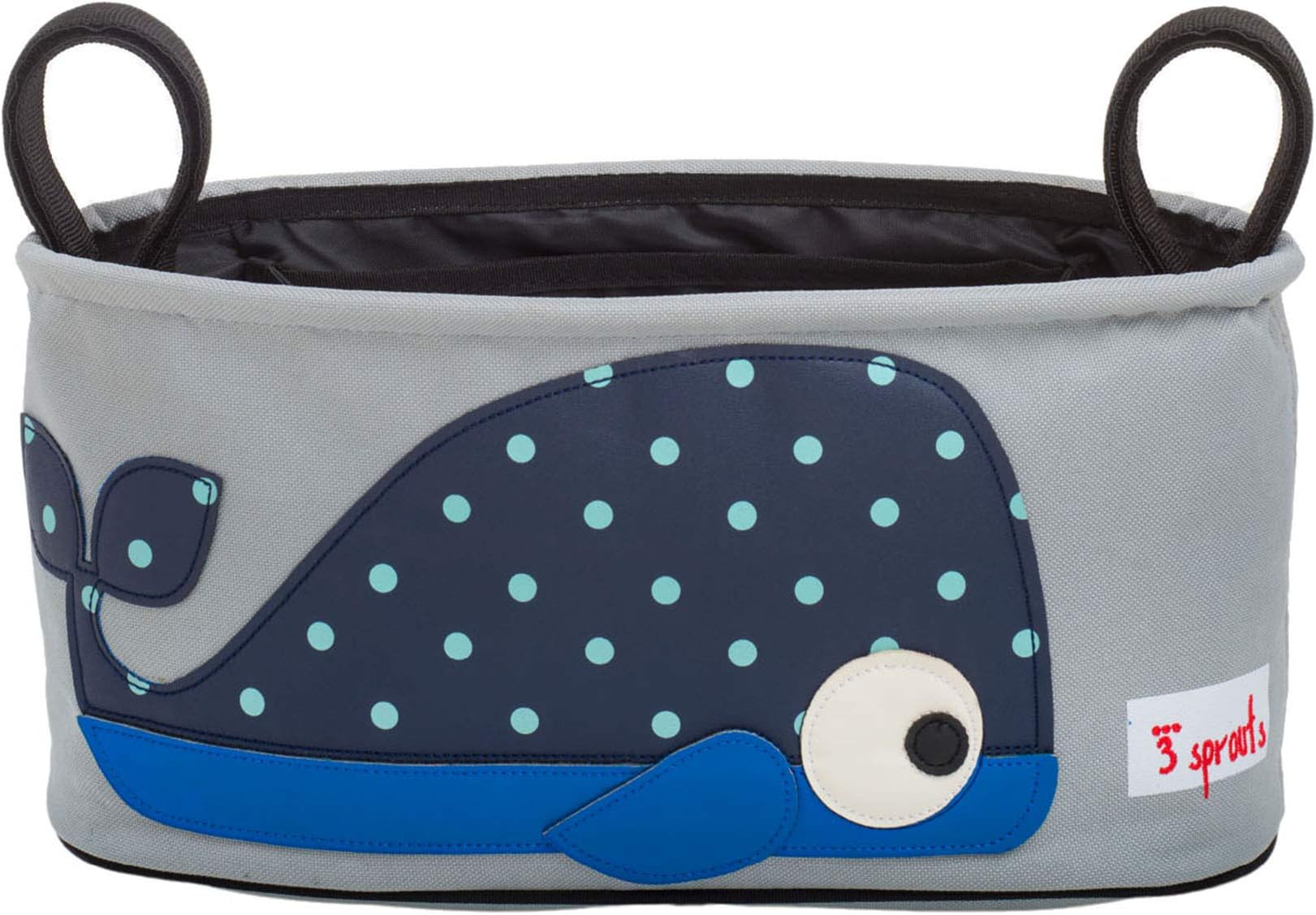3 SproutsUniversal Stroller Organiser - Durable Pram Bag with Cup Holder - Convenient Buggy Organiser - Pushchair Caddy, Whale