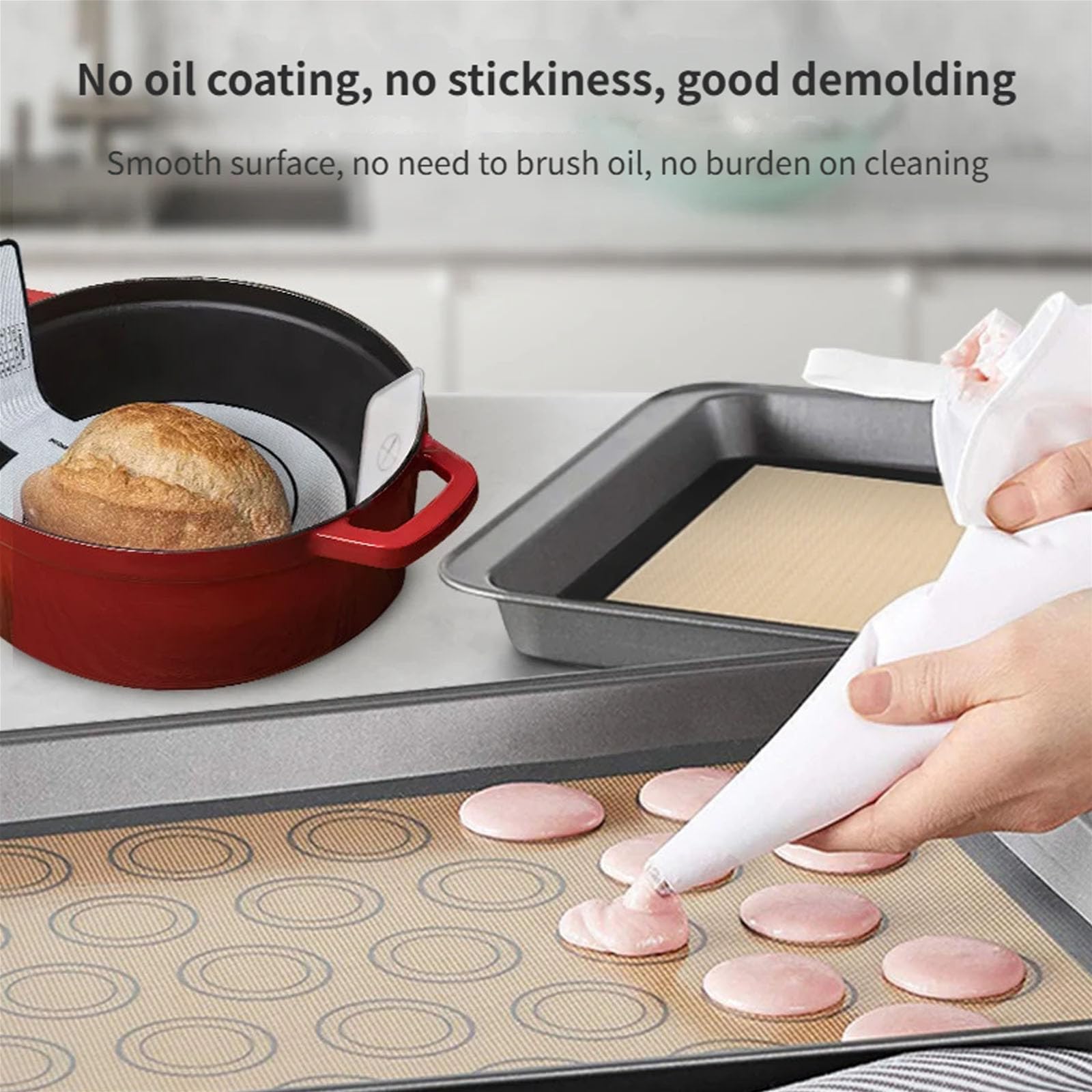 Mehrzweck Antihaft Premium Küchen Silikon Backmatte, hochtemperaturbeständiges Backblech für Desserts, Elastomer Backmatte