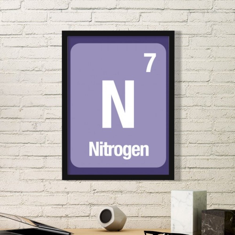 Azote cadre photo rond en bois noir cadeau idéal science et chimie
