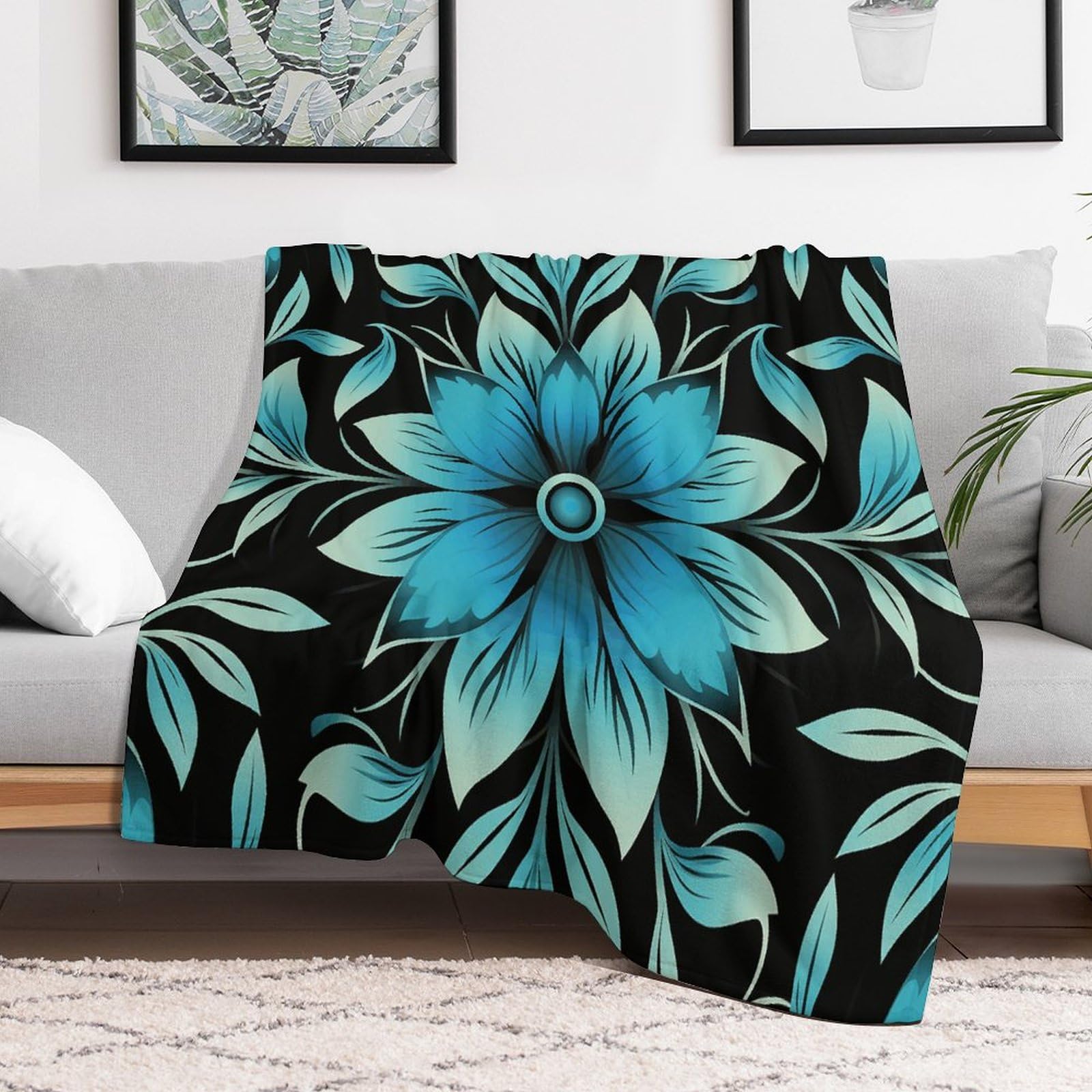 Couverture pelucheuse bleue pour des soirées cocooning cosy