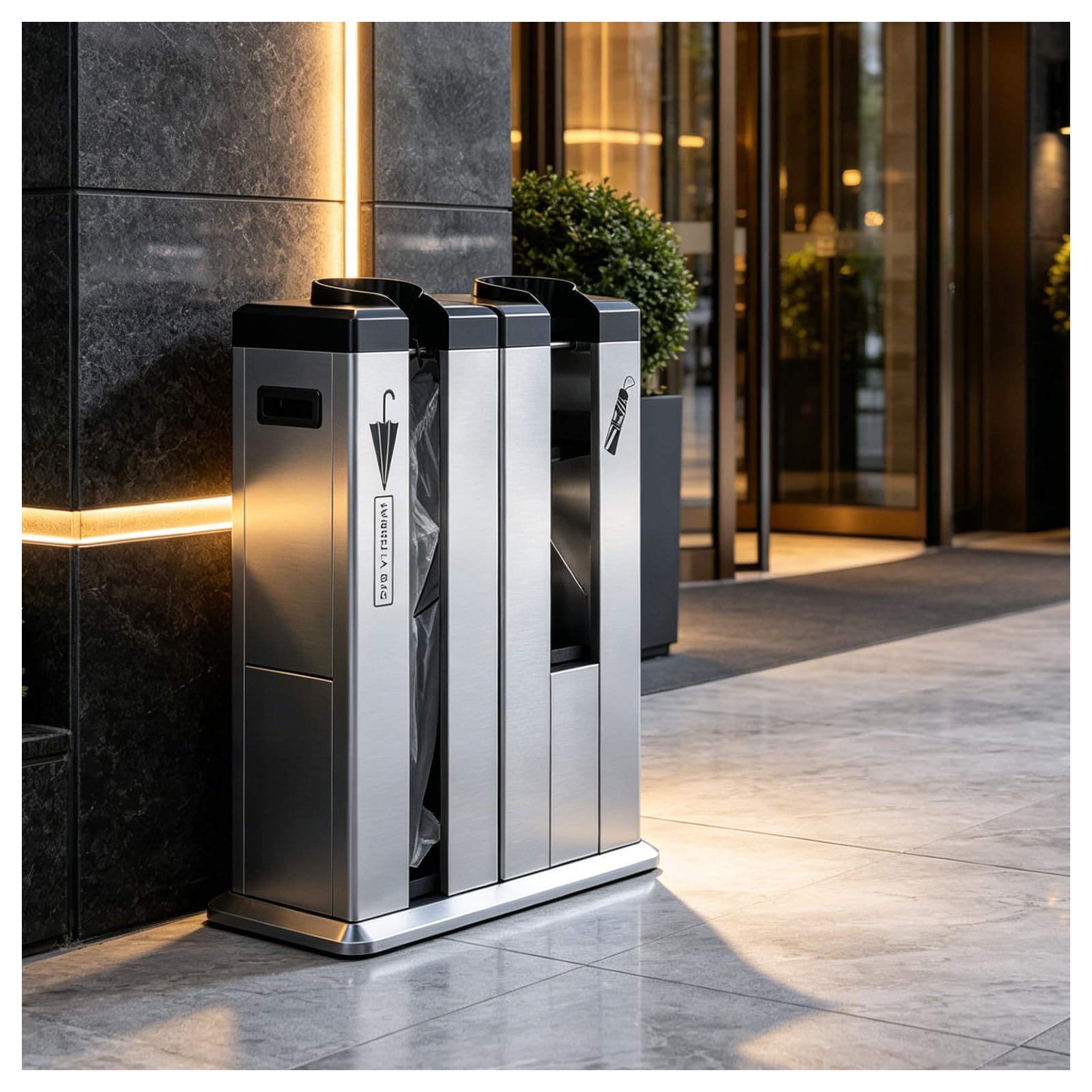 KUSOLE Automatic wet umbrella packaging machine, umbrella bag dispenser stand Silver