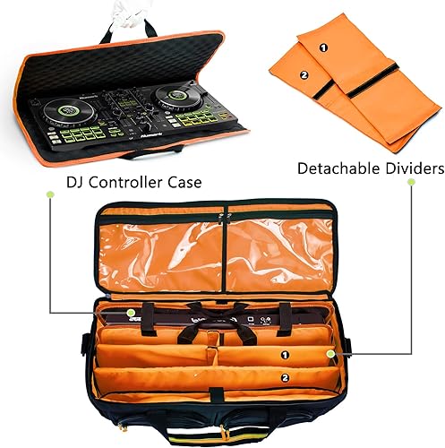Miniatura 2 de Bolsa de DJ para equipo, bolsa de concierto para músicos, bolsa grande para archivos de cable de DJ, con fundas de esponja para Pioneer DDJ flx4