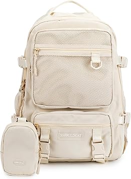 FANDARE Mochilas Escolares Juveniles Mochilas Casual Chico Niña Bolsas Escolares con Estuche Mochila Universidad Daypacks para Colegio Outdoor Viaje Partido Compras Caqui : Amazon.es: