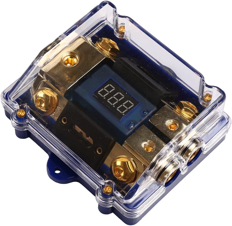 Car Audio Digital Indicator with Super Bright Blue LED 0 2 4 Gauge Fuse Holder