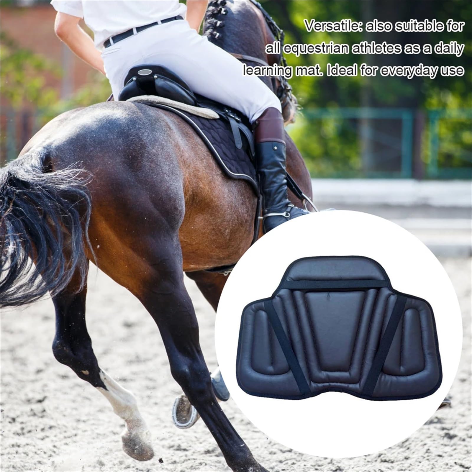 Podkładka pod siodło do jazdy konnej, Podkładka pod siodło jeździeckie Miękka poduszka amortyzująca Wielokolorowe jeździectwo(Black)