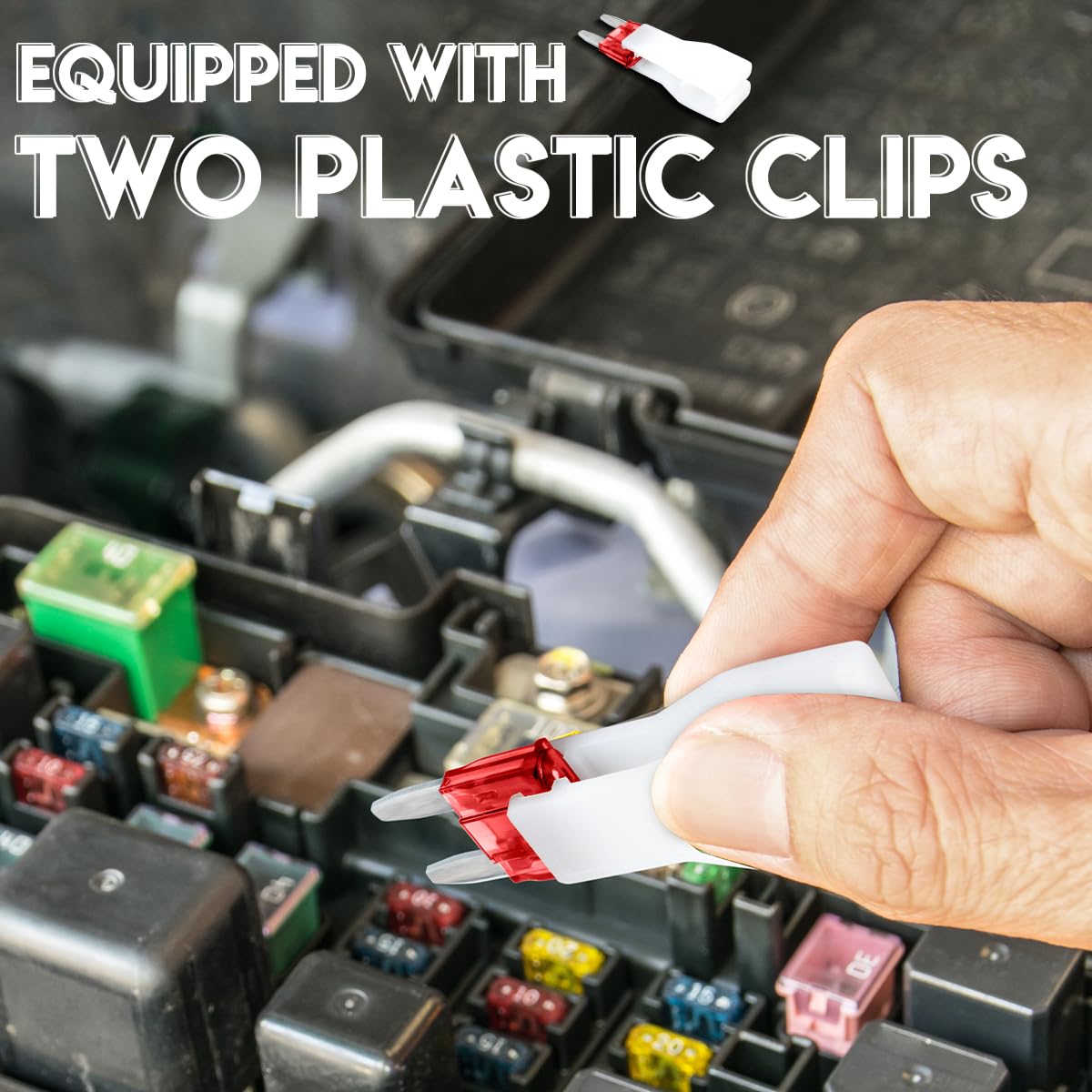 25 Piezas Fusible Mini, Fusible Plano 10A con 2 Clips de Plástico para Coche, Camión y Moto — view 4