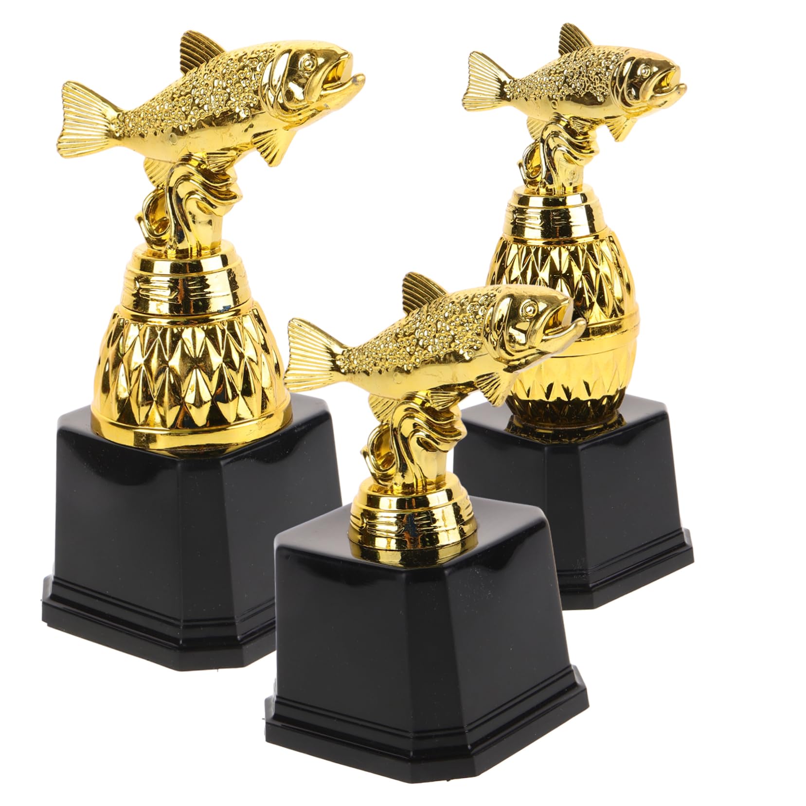 Toddmomy 3 Stück Pokal aus Kunststoff mit Realistischem Fischdesign als Siegerpokal für Angelwettbewerbe und Partyspiele für Kinder