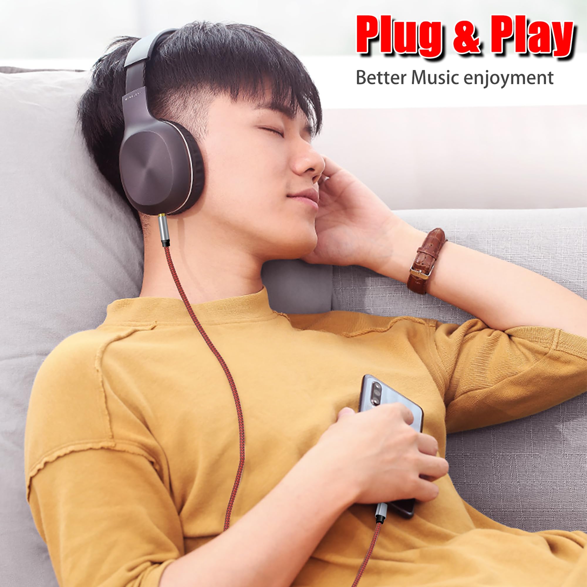 Cavo audio AUX da USB C a 3,5 mm, adattatore tipo C a cavo stereo da 3,5 mm, per auto Samsung Galaxy S21 S20 Ultra,Note 20 10+, Google Pixel 5, 4 3 2XL, iPad Pro e altri (15 ft)