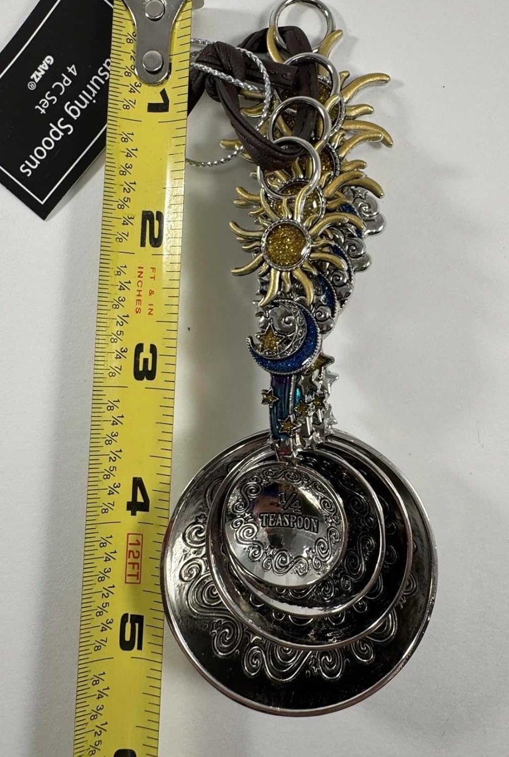 Ganz Celestial Measuring Spoons, Set of 4, 5.25-Inch, Multicolor