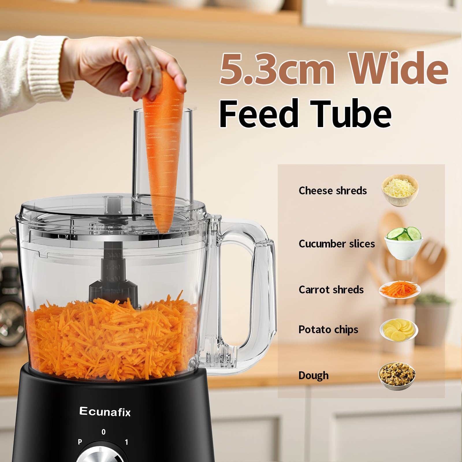 Robot da Cucina & Tritatore 1500W 2,5L Mixer Cucina con 2L Frullatore, 200ML Macinacaffè per Spremiagrumi, Cremazione di Ghiaccio, Macinazione, Tritare, Sminuzzare, Affettare& Preparazione di Paste