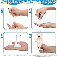 Vista 3 de TOYANDONA 4pcs Adjustable Doll Stands for 4 - 6.8 Inches: White Plastic Doll Holders Action Figure Stands for Mini Bears Collectible Photography