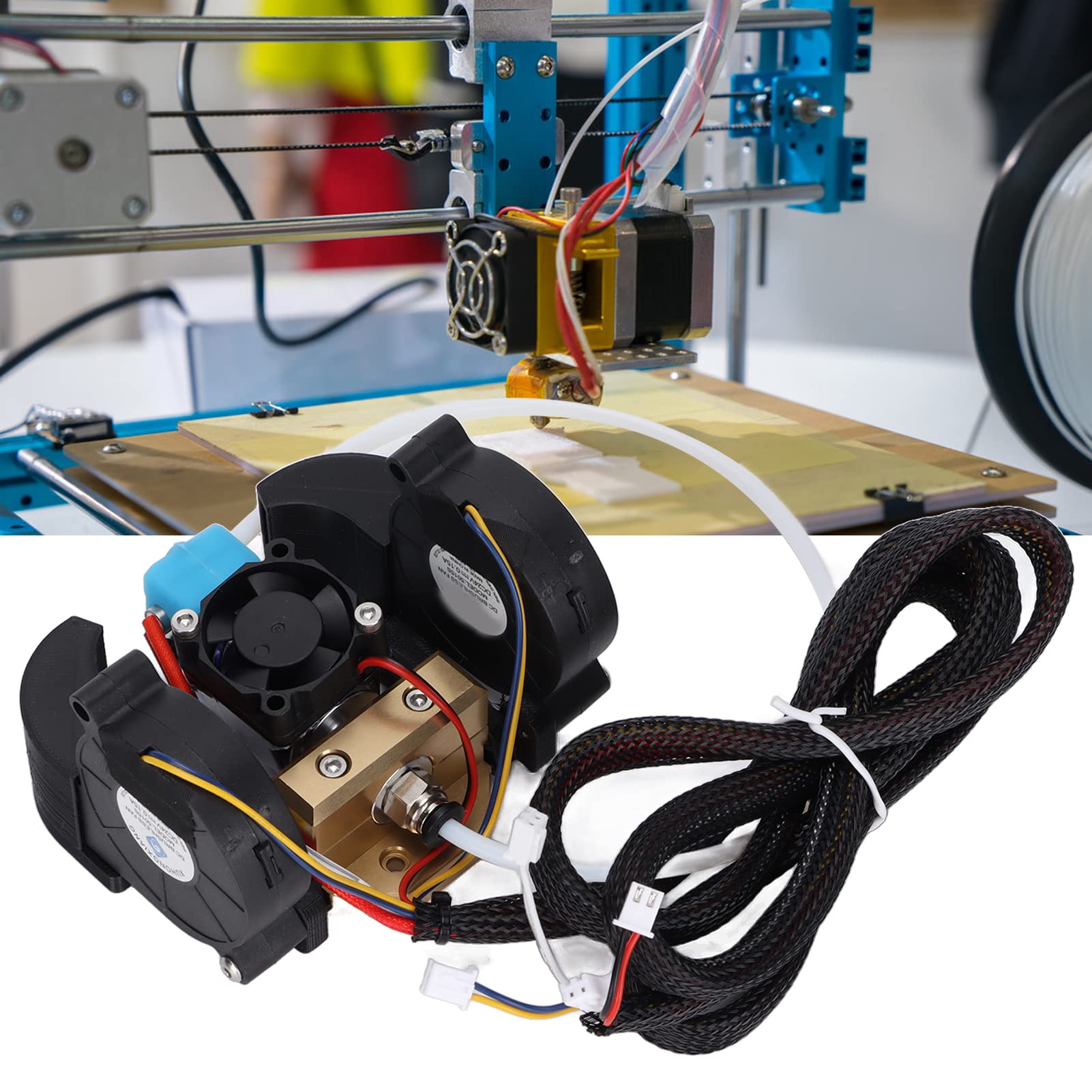 Tout Métal V6 Hotend 24V, 1.75mm, avec 3 Ventilateurs, pour CR 10, pour CR 10S, pour CR 10 S4, pour Imprimante 3D CR 10 S5