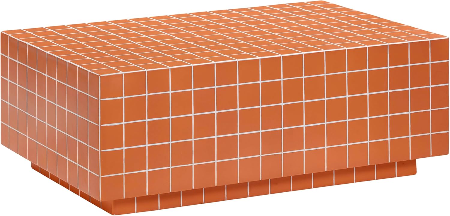 Tov Furniture Mixie Brick Orange Tile Indoor/Outdoor Coffee Table