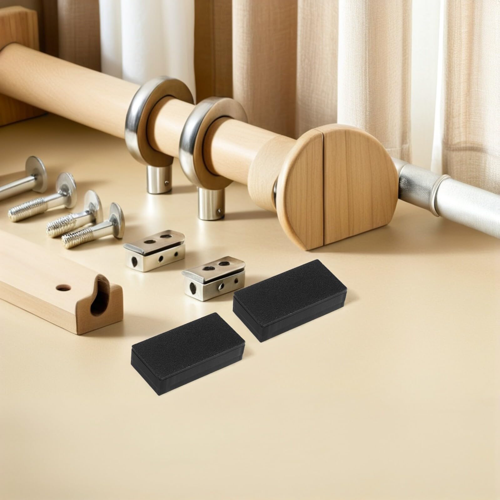 YARNOW Poids Magnétiques pour Rideaux Extérieurs 5 Pièces en Plastique Noir | Résistants au Vent, Installation Facile, pour Rideaux de Bain, Drapeaux de Jardin, Nappes