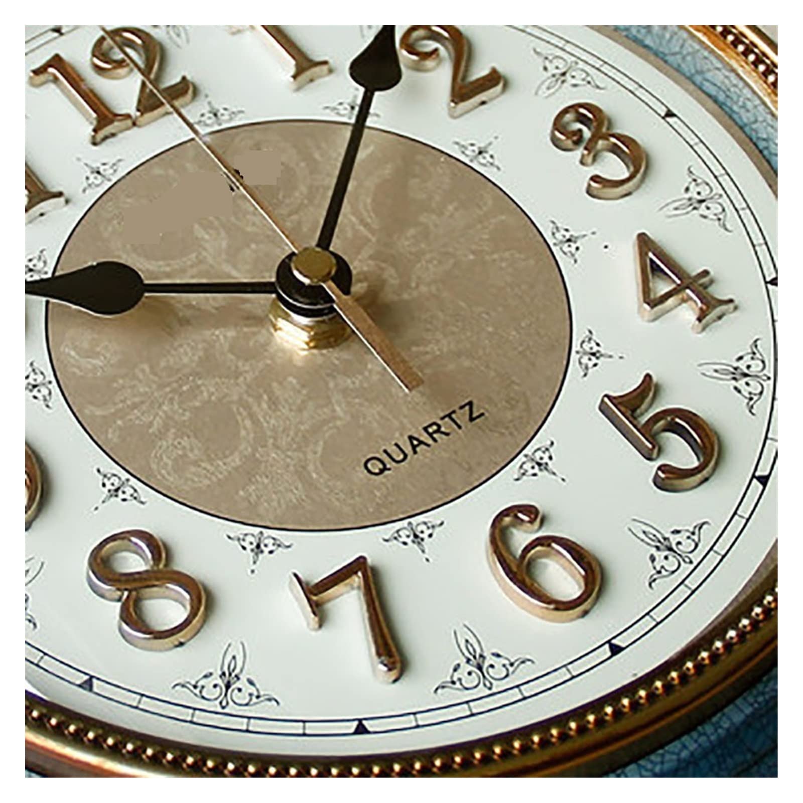 Reloj de Pared de Doble Cara Mesa Colgante para Sala de Estar Europea Relojes Colgantes Antiguos Cocina silenciosa Sala de Estar Fácil de Colgar (BLU 10INCH)