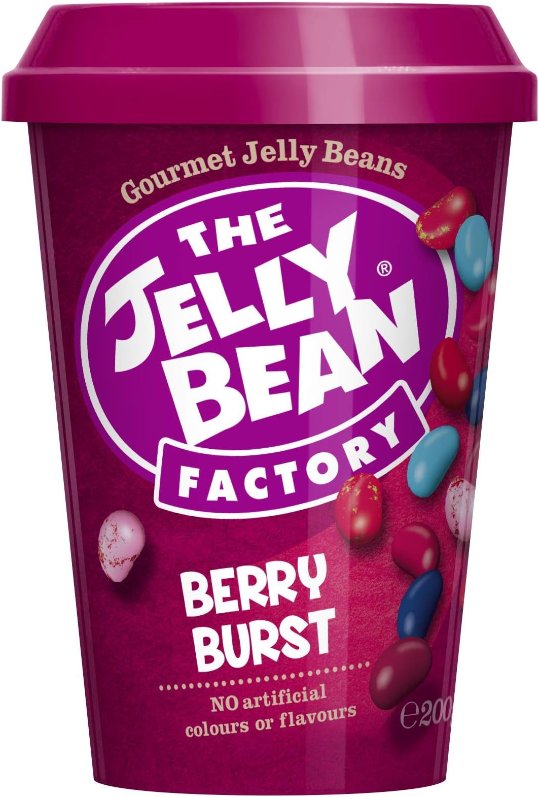 The Jelly Bean Factory Berry Burst 200 g Cup - Gluten, Gelatine and Nut Free - Halal and Kosher - Suitable for Vegetarians and Coeliacs