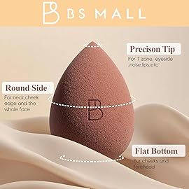 BS-MALL Makeup Brush Set 11Pcs Bamboo Synthetic Kabuki Brush Set Foundation Powder Blending Concealer Eye shadows Blush Cosmetics Brushes with Organizer Bag & Makeup Sponge (Bamboo 17)