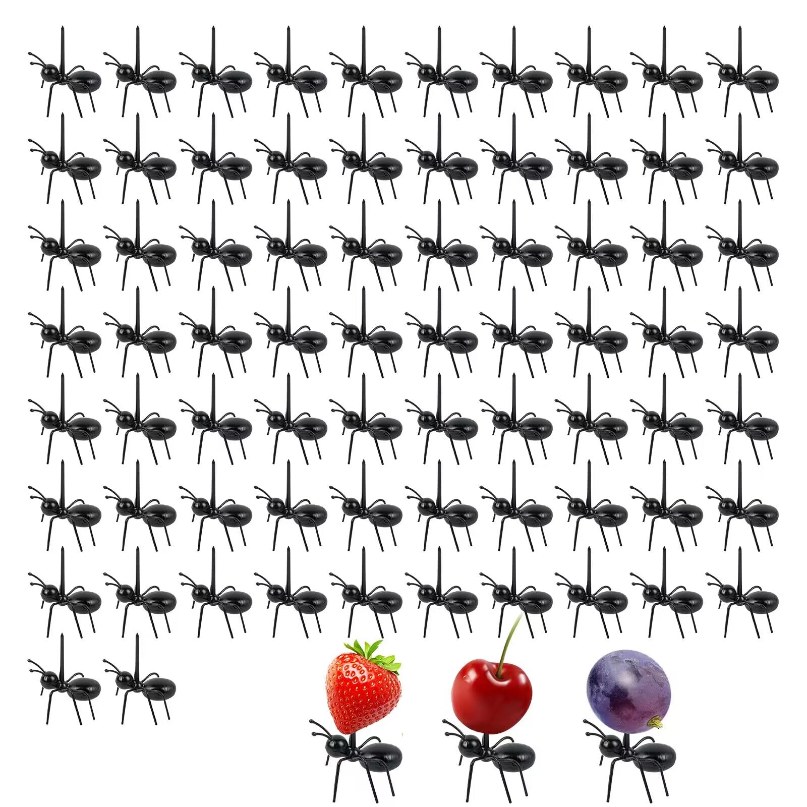 36 Fourchettes à Fruit Fourmis Vueinrg - Plastique ABS Réutilisables - Pour Apéros