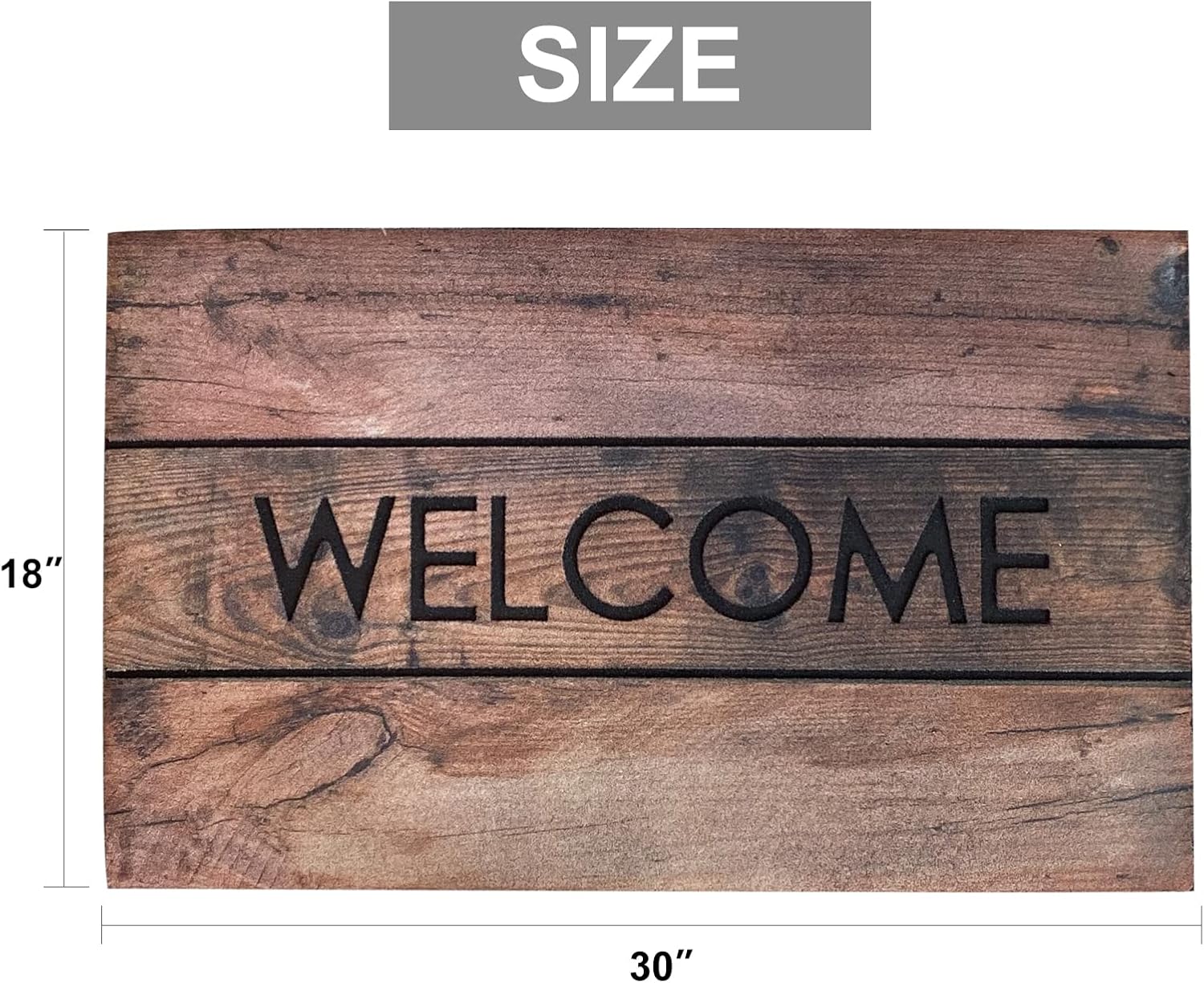 ANDSTAR Welcome Door Mat 18x30 Inch Vintage Wood Grain Design Entryway Door Mat Durable Non Slip Entry Rugs Indoor Outdoor Entry Home Decoration for Home, Garage, Patio(1 Pc)