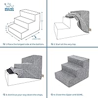 Vista 5 de Best Pet Supplies Fundas de escalones de espuma para mascotas para perros y gatos pequeños, escaleras portátiles para sofá y cama alta (solo funda)