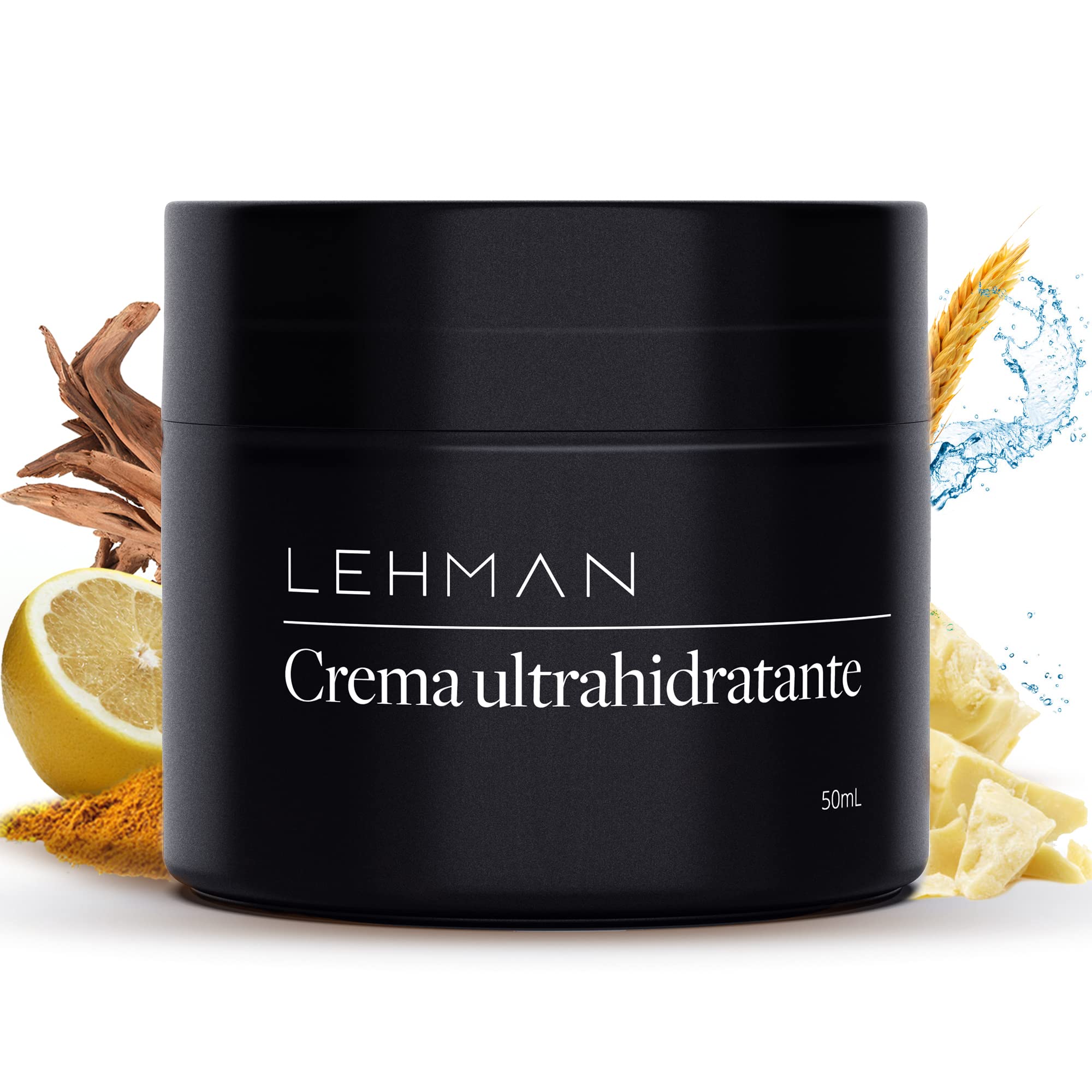 Lehman•Crema Hidratante Facial para Hombre+ Ácido Hialurónico+factores de crecimiento+colágeno•Crema antiarrugas hombre•Crema de hombre facial antiarrugas•Natural•Crema de cara hidratante para hombre