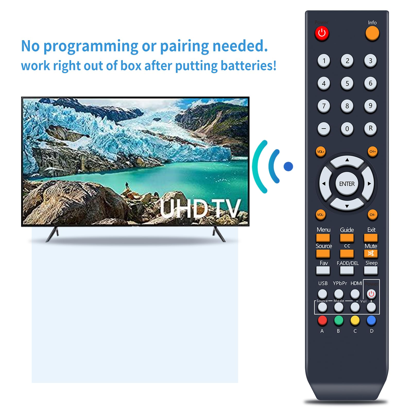 ALLIMITY Replacement Remote Control For Sceptre 4K TV Models - Compatible With U550CV, U750CV & More