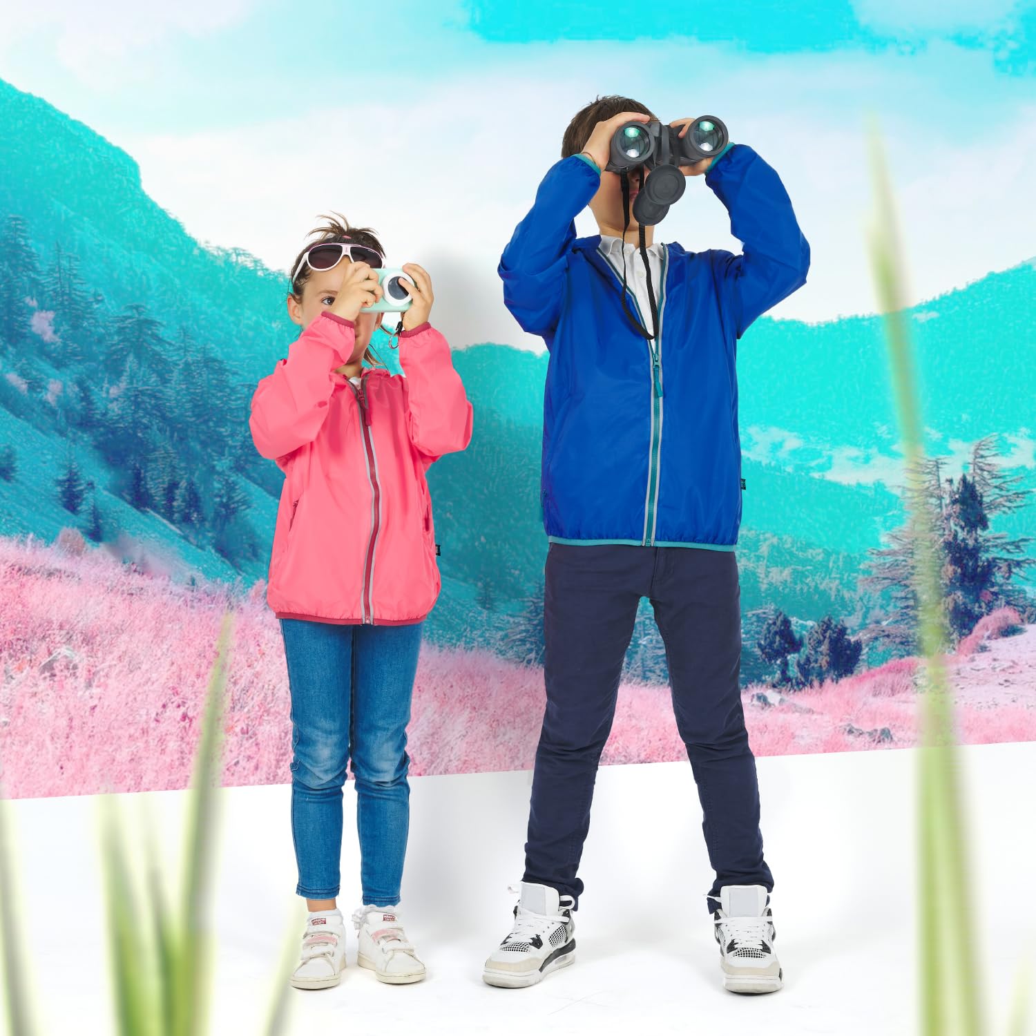 PERLETTI Cortavientos Niño Niña Impermeable Ligero - Chubasquero Niños Rompevientos con Capucha - Chaqueta Outdoor Running con Estuche