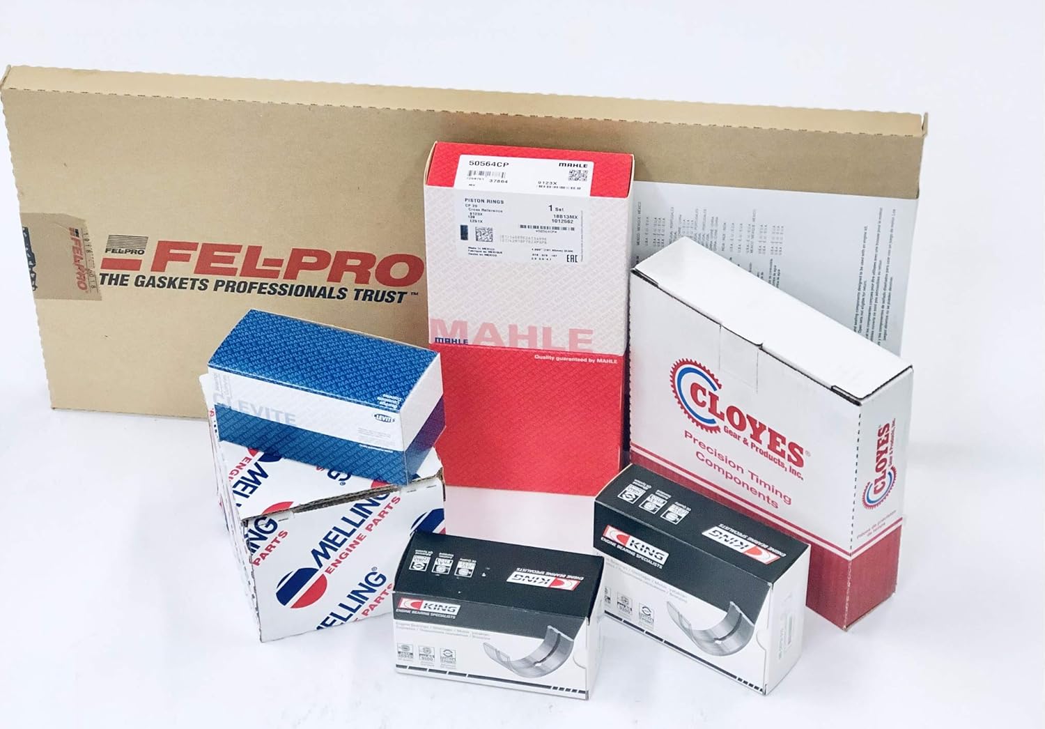 Engine Overhaul rebuild Kit compatible with 1968-78 Ford 460 Gaskets & Bearings & Rings & Oil Pump & Timing Set