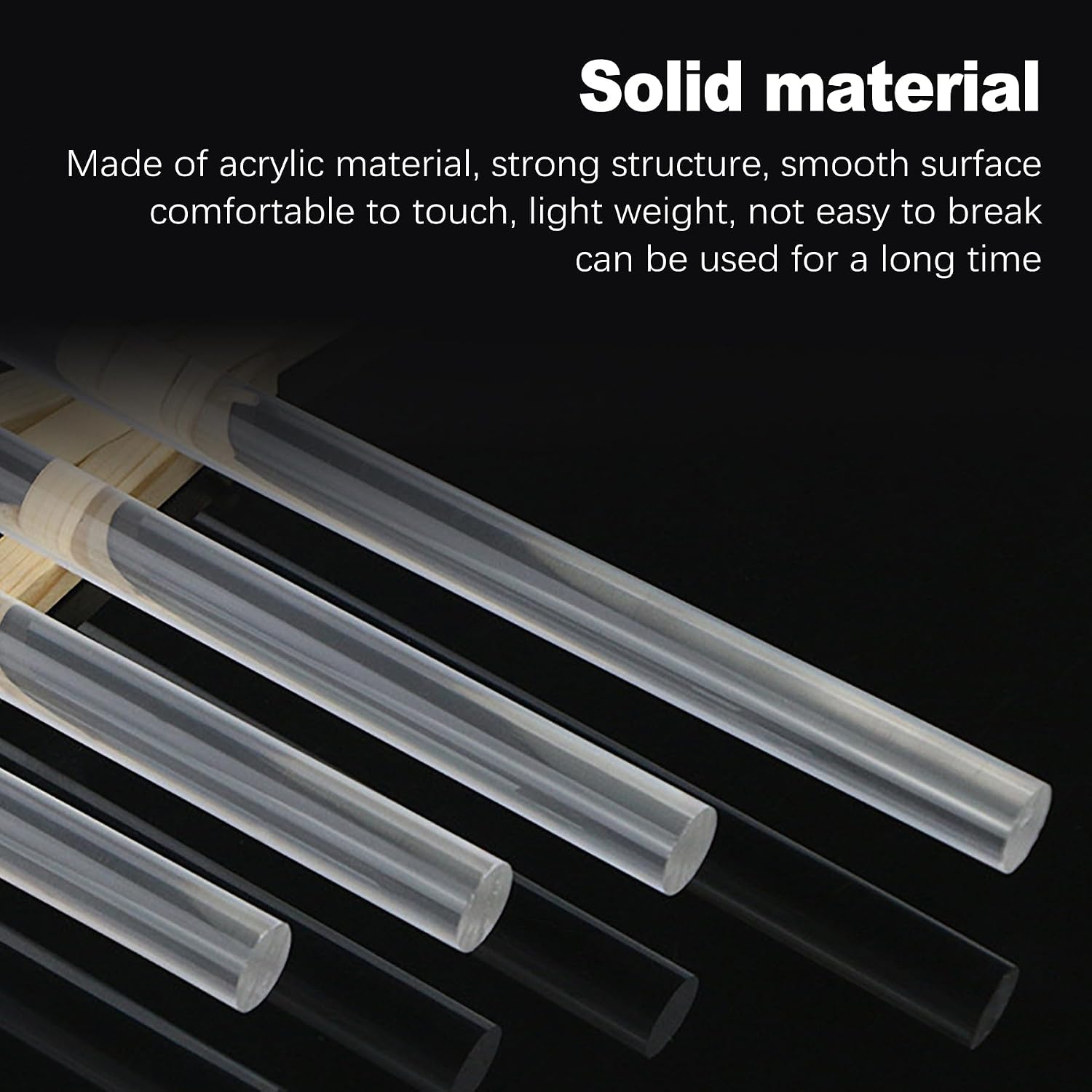 CoguZed 4 Pieces Acrylic Rods, Clear Acrylic Sticks, 6.3 x 0.5 Inch, DIY Crafts, Ylinder Rods