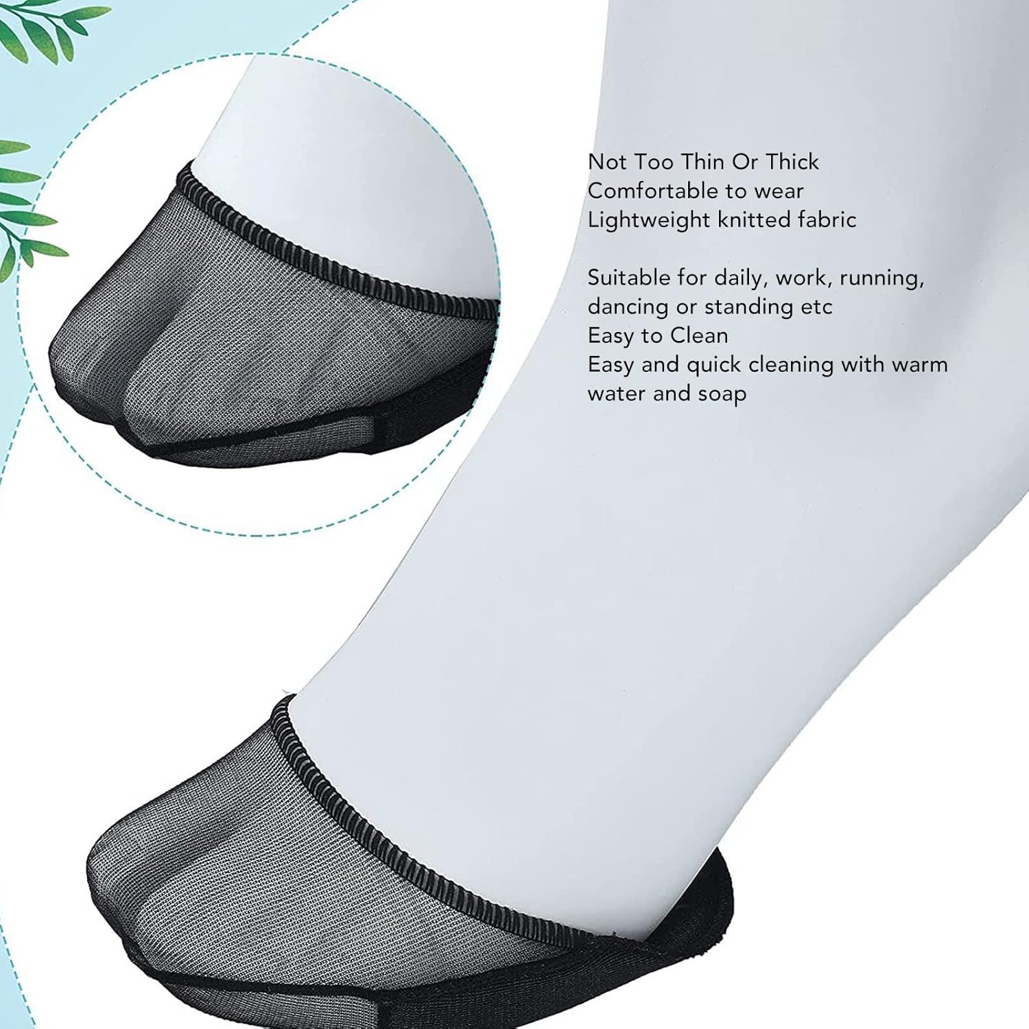 10 Pairs Forefoot Socks for Women, Breathable Non Slip Toe Covers with Cushion Pad, Ball of Foot Pads Sock, Toe Socks for Heels, Dancing, Running & Daily Wear