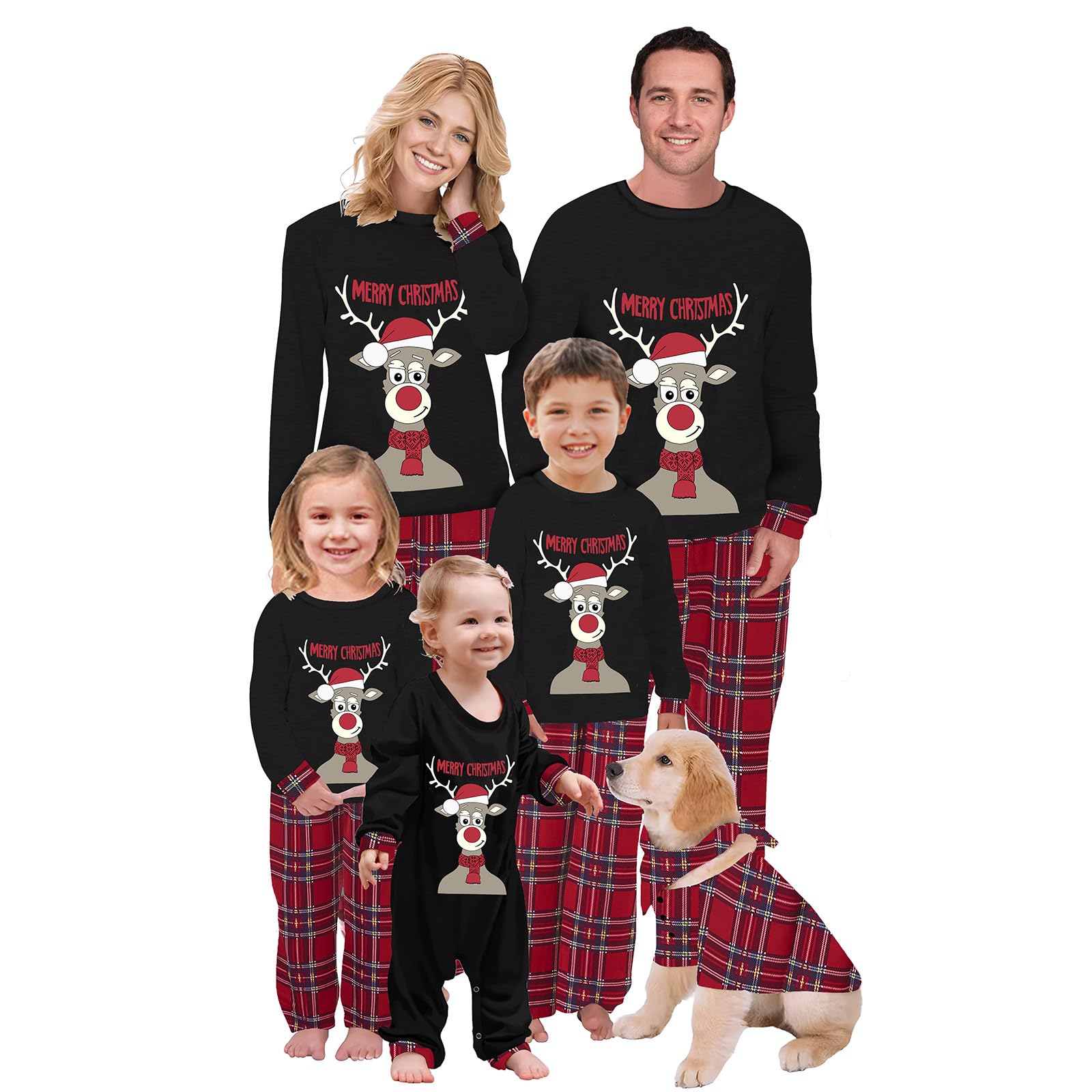 WephuPSho Family Christmas Pjs Matching Sets Baby Christmas Matching Jammies for Adults and Kids Holiday Xmas Sleepwear Set