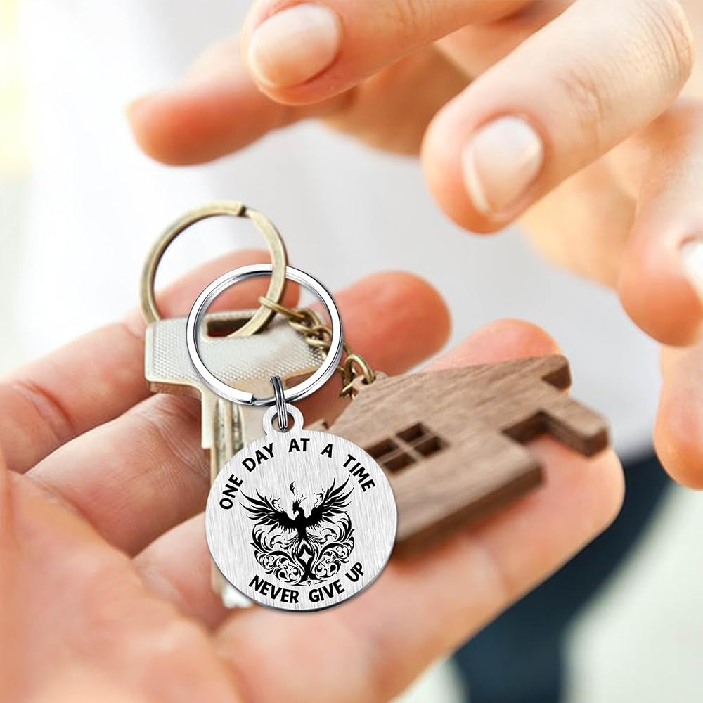 Tihnvk Portachiavi ispiratore sobrio AA Sobriety Regali per uomini donne AA Regali di recupero dalla dipendenza da alcol Regali di incoraggiamento per un amico