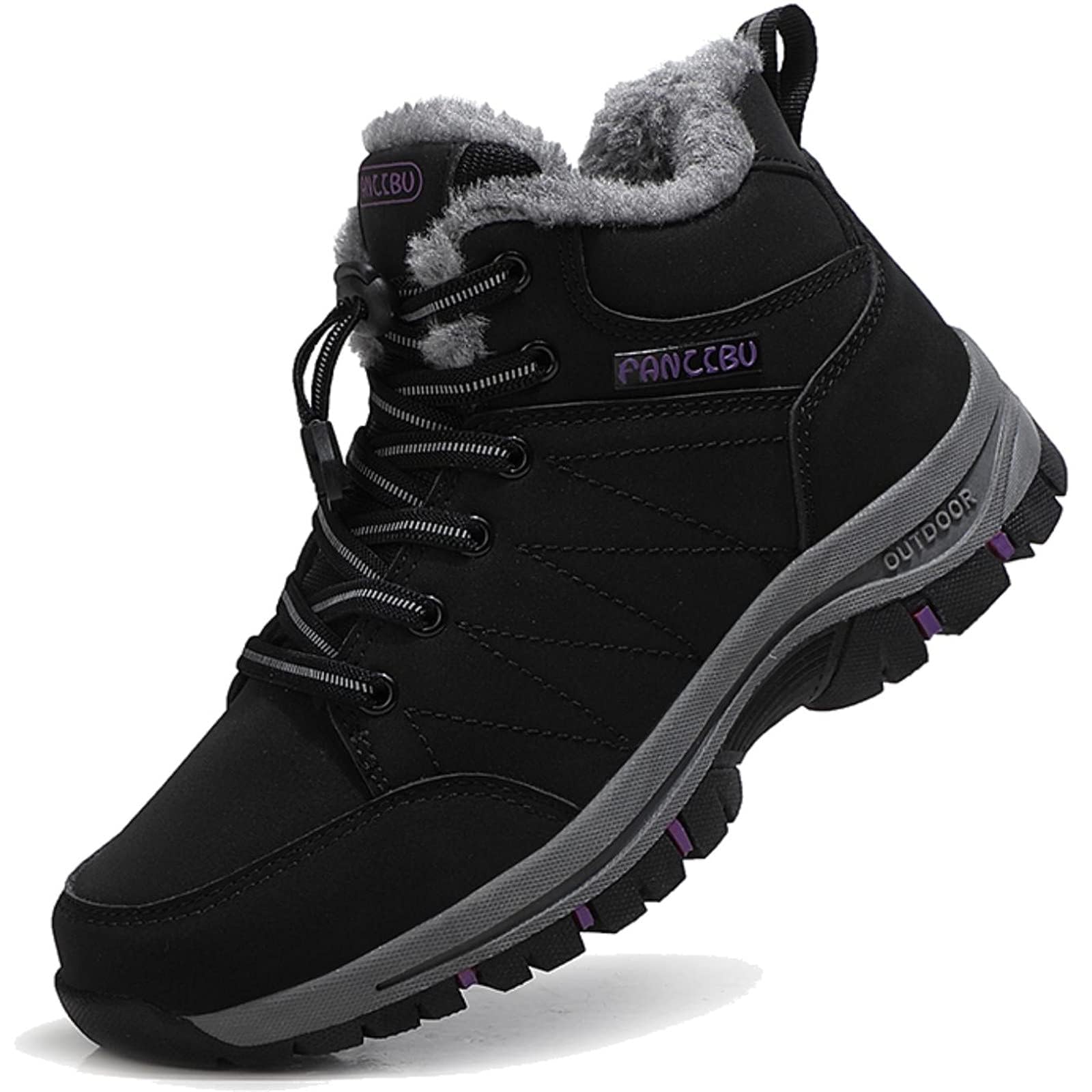 Moodeng Womens Winter Snow Boots Outdoor Hiking Boots Warm Waterproof Ankle Booties for Walking and Anti-Slip