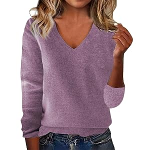 Cashmere Sweaters for Women 2025 V Neck Quiet Luxury Pullover Lightweight Knitted Warm Tops Fall Winter