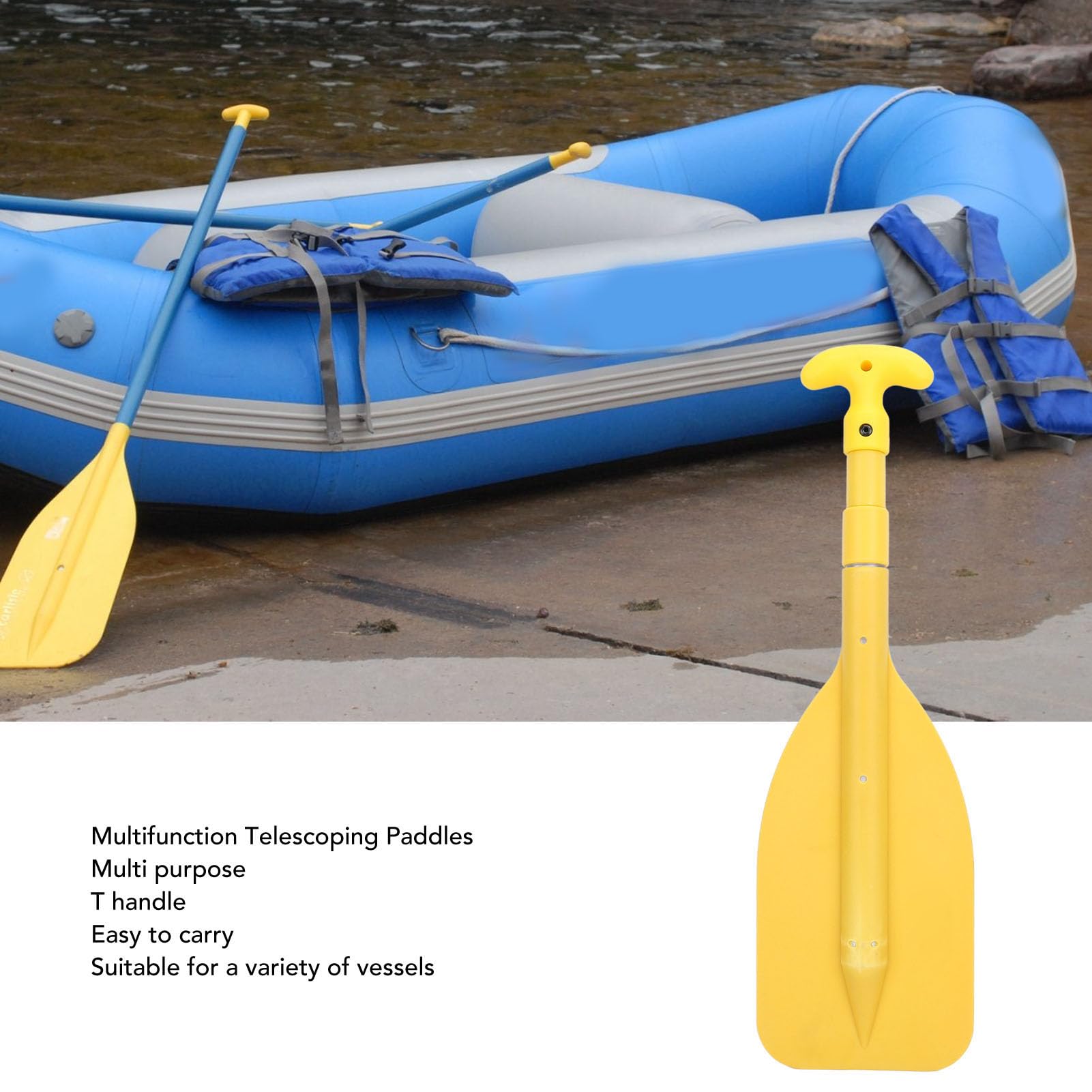 Telescoping Paddles Adjustable Mini Kayak Oar Polypropylene Plastic Blade Applicable for Boats Canoes