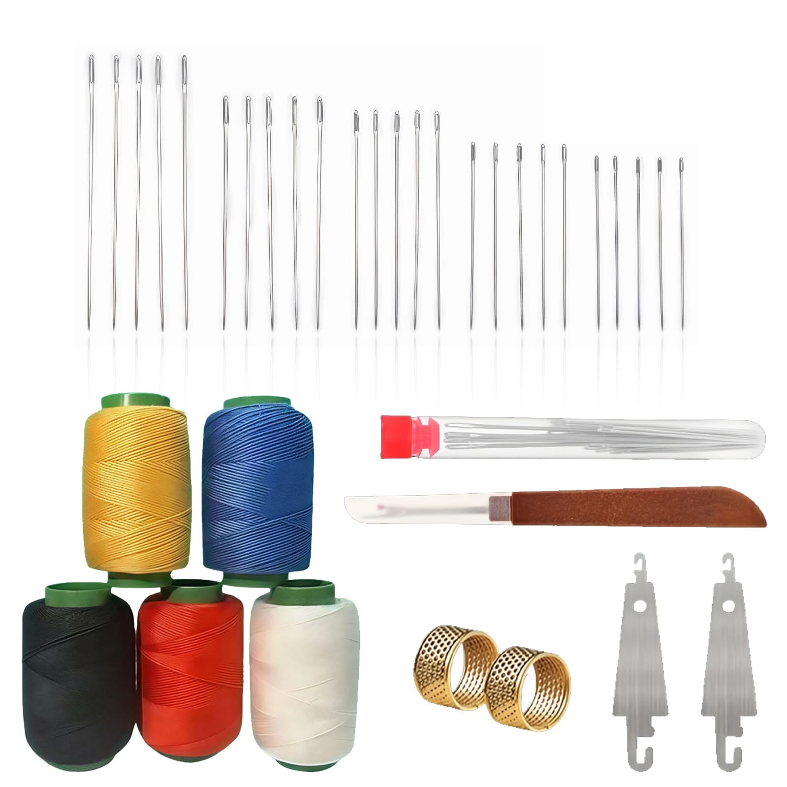 Koprek 36 Pcs Stainless Steel Sewing Needles Set, Big Eye Steel Needle Sewing Kit, Needle And Thread Kit, Sewing Tool Kit For Beginners, Portable Travel Sewing Kit For Repairing Quilting Embroidery Crafts