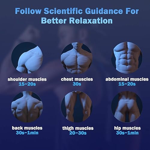 Miniatura 7 de Pistola de masaje de percusión de tejido profundo para relajación muscular y alivio del dolor de espalda, 4 cabezales de masaje y 8 velocidades