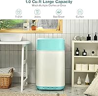 Vista 4 de COSTWAY - Lavadora portátil, capacidad de 8 libras, bomba de drenaje integrada, lavadora compacta con 6 programas, 6 niveles de agua, traba