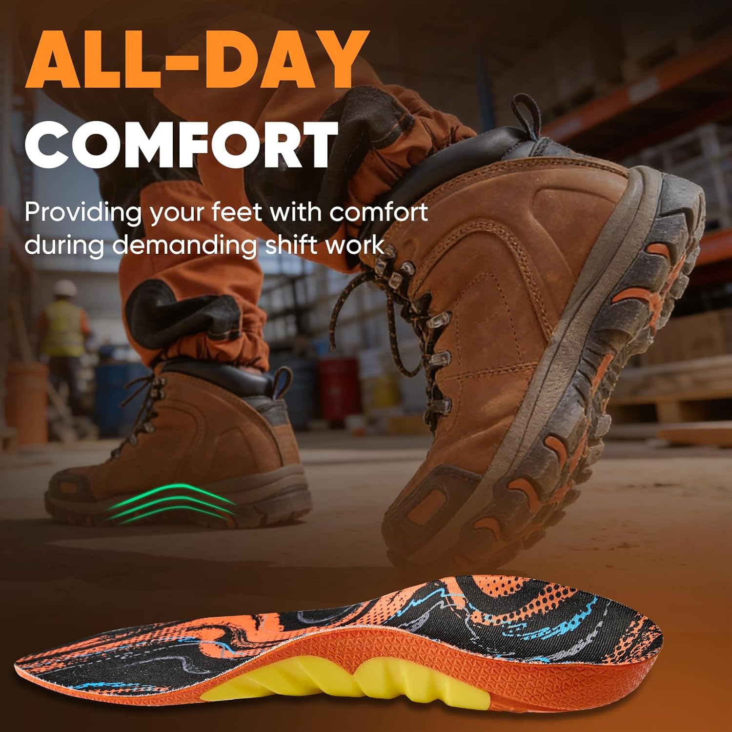 Footmaster Plantar Fasciitis Pain Relief Insoles,All-Day Comfort Orthotic Shoe Inserts with Arch Support,Shock Absorbing for Heel Pain and Flat Feet - Image 5