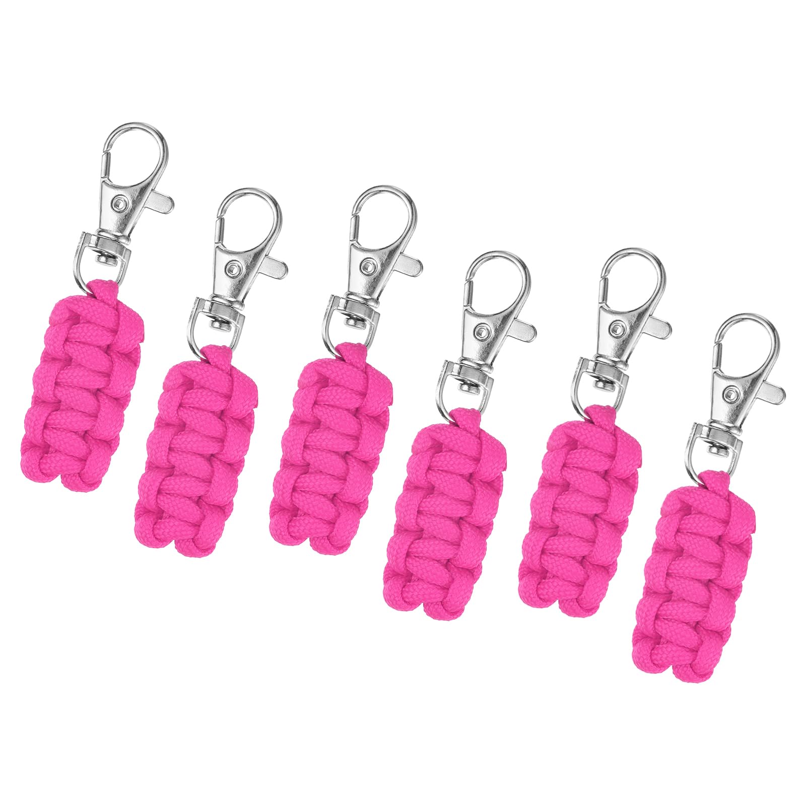 Cordon fermeture éclair rose en paracorde lot de 6 pour sac à dos et valise voyage
