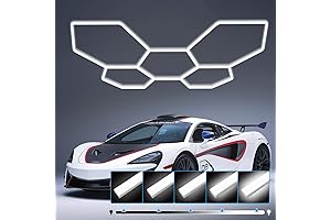 LED Hexagon Garage Lights - Dim 10%-100%, Lighting Bliss for Your Garage!