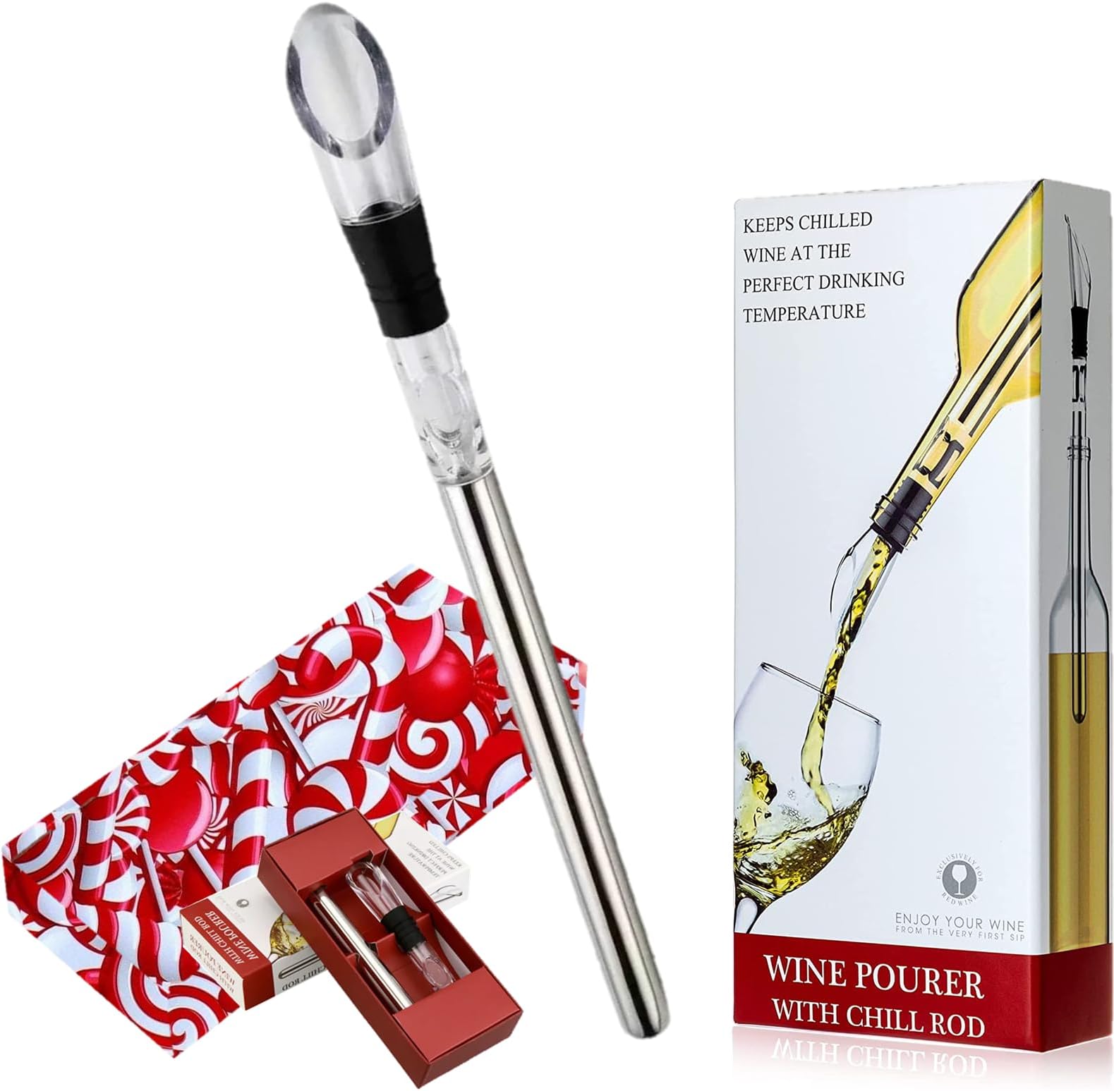 Iceless Wine Chiller Stick 3in1 Stainless Steel Wine