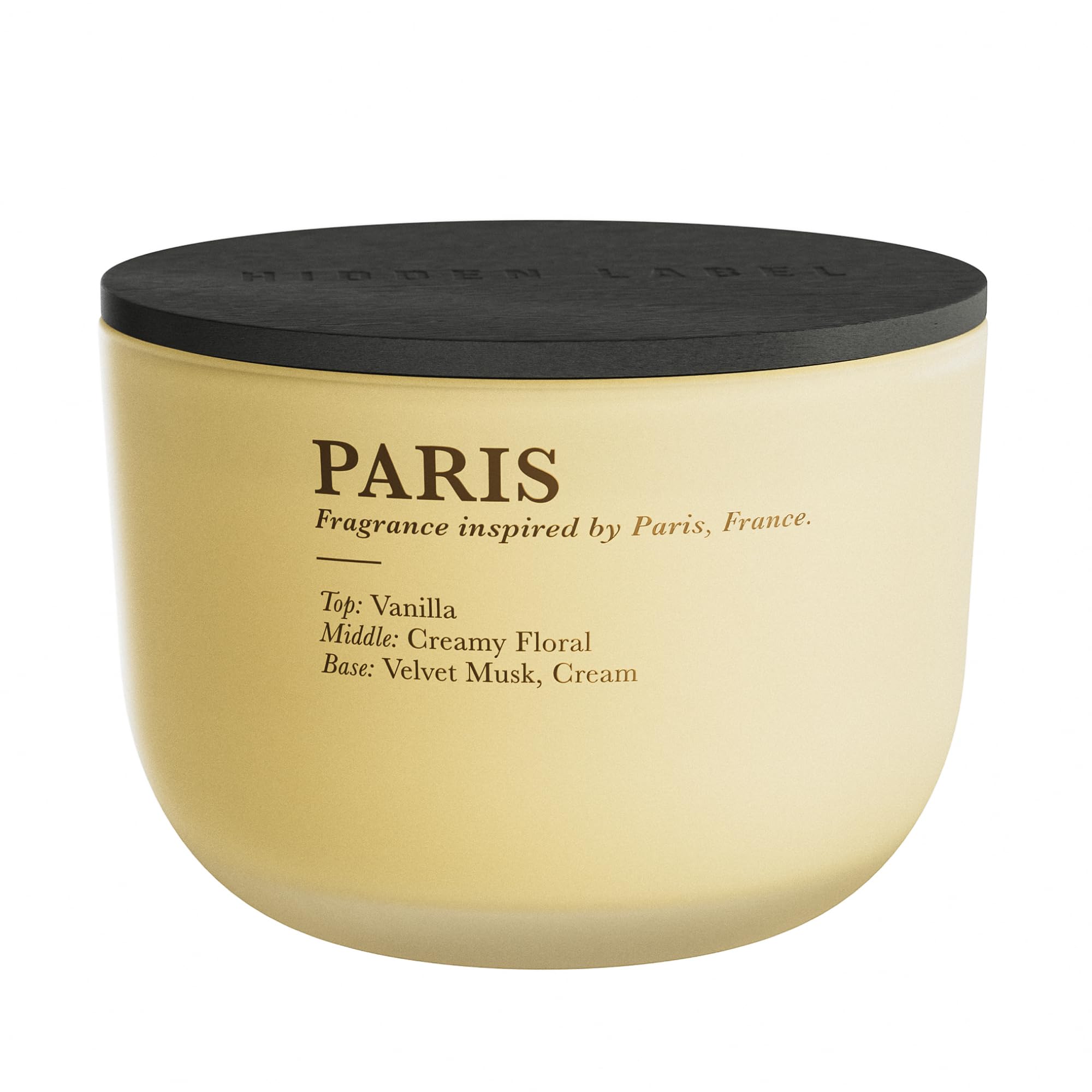 Hidden Label Vanilla Cream Home Scented Candles, Large 3 Wick Natural Soy Candles, 16oz