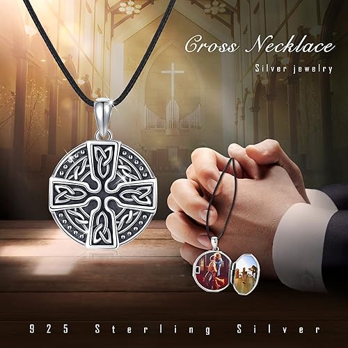 Miniatura 4 de OHAYOO Opal Star Locket Necklace 925 Sterling Silver Locket for Women That Hold Pictures Jewelry Gifts for Women