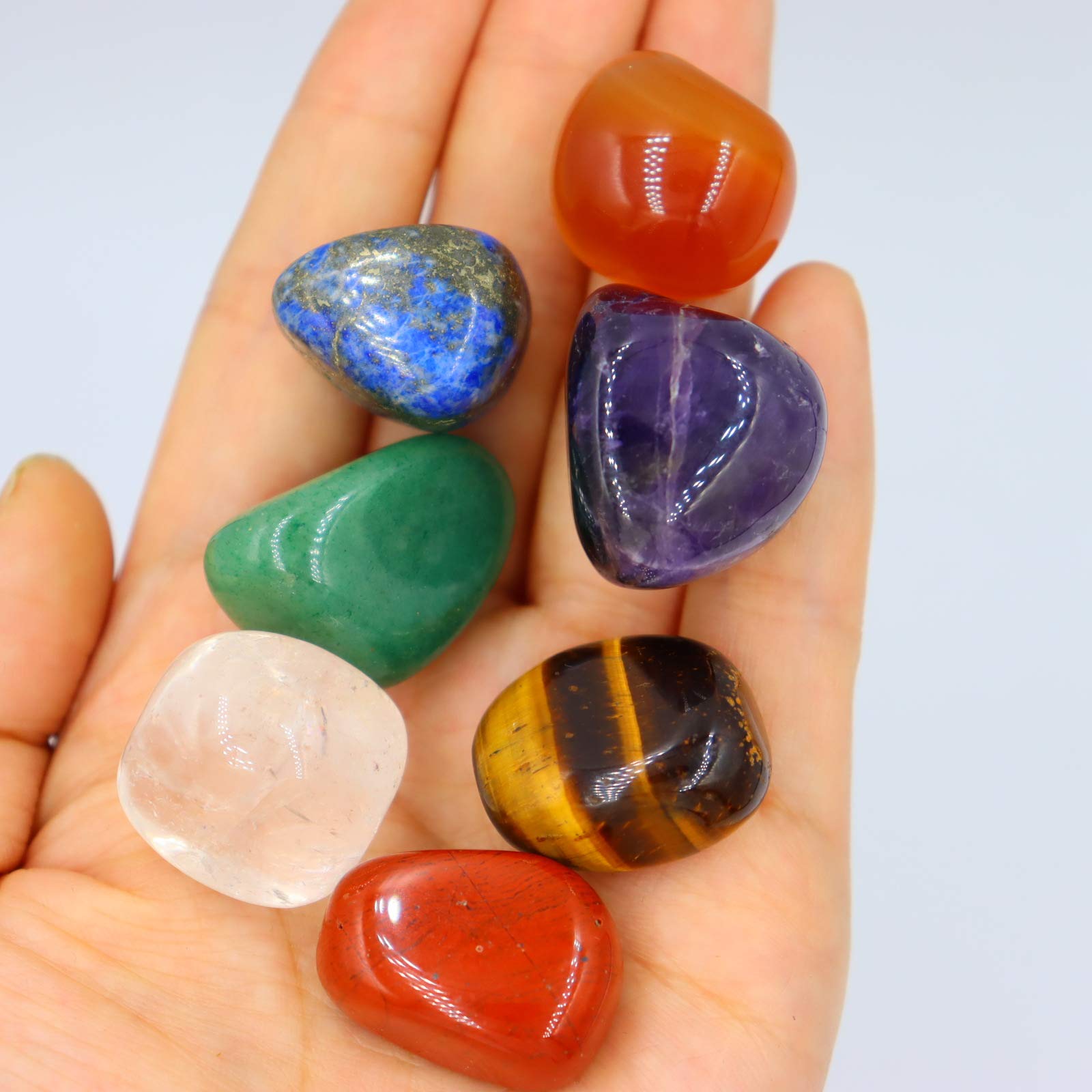 Pietra dei chakra, cristallo curativo usato come pietra dei chakra e pietra dell'attenzione dell'equilibrio della terra Meditazione rilassante Reiki (7 set)