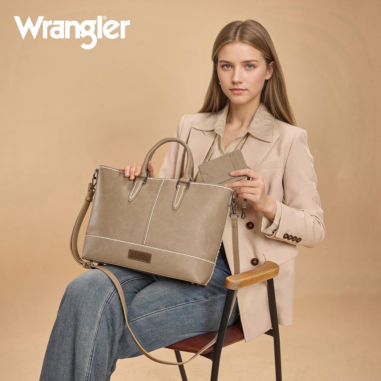 Montana West Wrangler Tote Bag for Women Top-handle Handbags Crossbody Bag with Removable Card Holder - Image 3