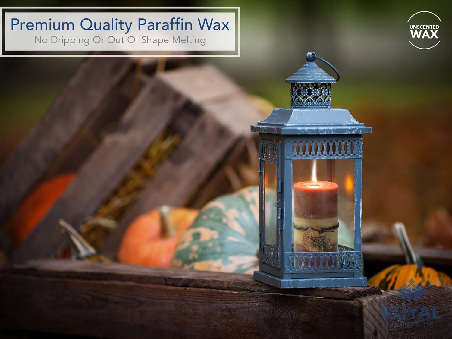 Royal Imports 3"x6" Fall Pillar Unscented Candles for Thanksgiving, Autumn, Halloween and Harvest, Rustic Farmhouse Wedding & Holiday Home Decor, Dripless & Smokeless, Set of 6 - Brown Ombre Wax