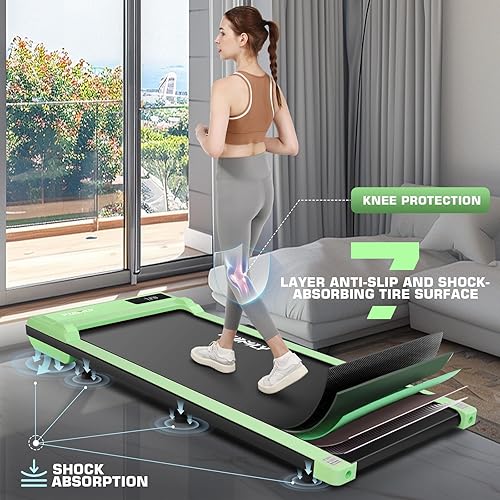Miniatura 16 de FUNMILY Walking Pad Treadmill with Incline, Portable Under Desk Treadmills for Home 300 lbs Weight Capacity, 2.5HP Quiet Electric Jogging Running
